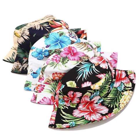 Fashion Custom Polyester Wide Fold Brim Cap Unisex Bucket Hat With String Sun Visor Hats Wholesale